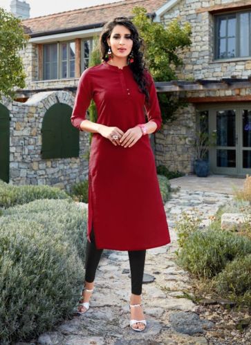 Ladies Plain Readymade Kurti, Packaging Type : Plastic Bag