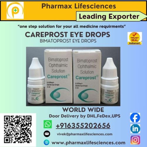 Plastic BOTTEL PACK Careprost Eye Drops, Composition : Bimatoprost (0.03% W/v)