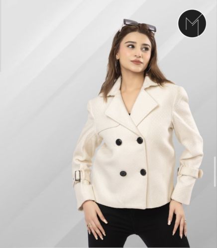 Plain Ladies Cream Woolen Coat, Fit Type : Comfort Fit