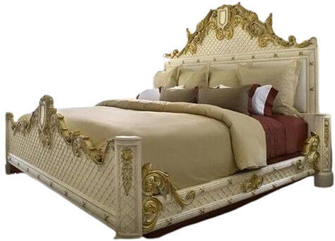 Designer Carved Wooden Double Bed For Home, Hotel