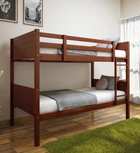 Polished Wooden Double Decker Bed For Home, Hostel