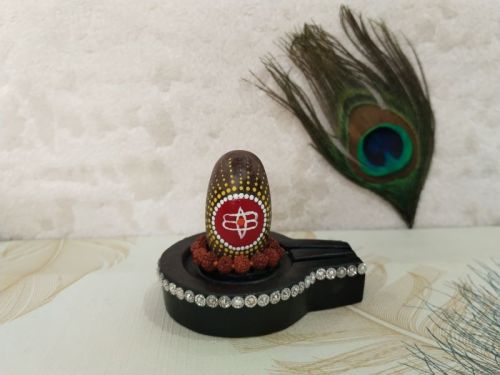 Polished Original Narmada Stone Shivling, Color : Black