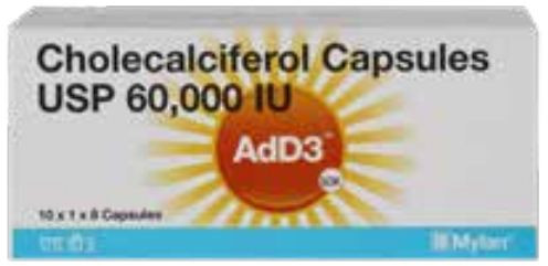 Cholecalciferol 60000 I.U., Prescription : Prescription