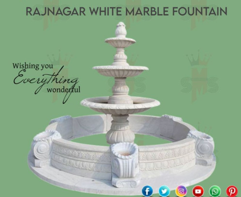 Non Polished Outdoor Marble Fountain