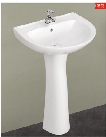 Ceramic Pedestal Wash Basin, Color : White