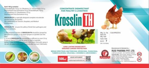 Krosslin TH Livestock Concentrate Disinfectant, Packaging Type : Bottle