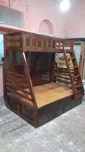 Polished Plywood Wooden Bunk Bed For Home Use, Hotel Use, Motels Use