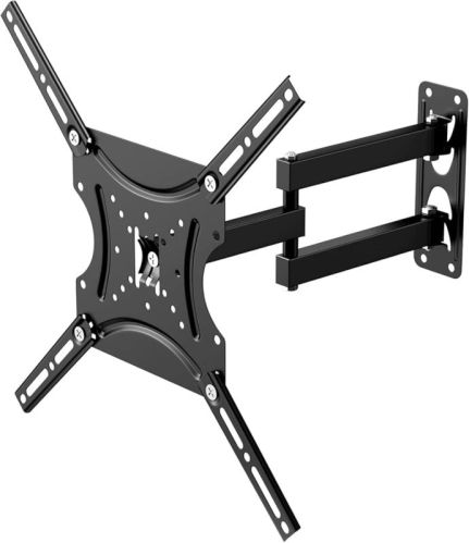 Powder Coated Mild Steel Telescopic TV Wall Bracket, Color : Black