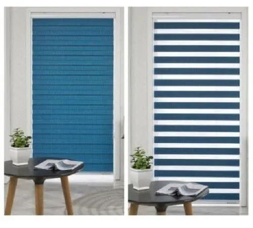 Plain Horizontal Wooden Blue Zebra Window Blinds, Technics : Machine Made