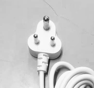 3 Pin White Power Cord For Electrical Use