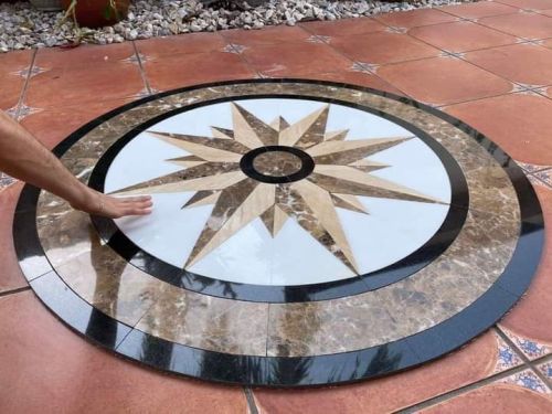 Polished Marble Floor Medallion, Color : Multicolor