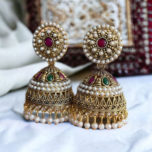 Designer Oxidized Jhumka Earrings, Packaging Type : Plastic Box