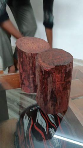 Non Polished Red Sandalwood, Shape : Round