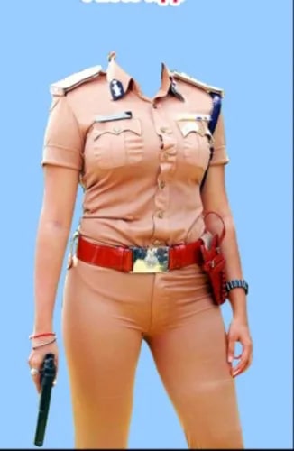 Cotton Plain Ladies Police Uniform, Technics : Machine Made