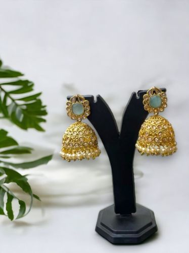 Jhumka Earrings 14k Gold Plated, Gender : Female