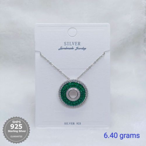 925 Sterling Silver CZ Pendant, Packaging Type : Fabric Bag, Velvet Box