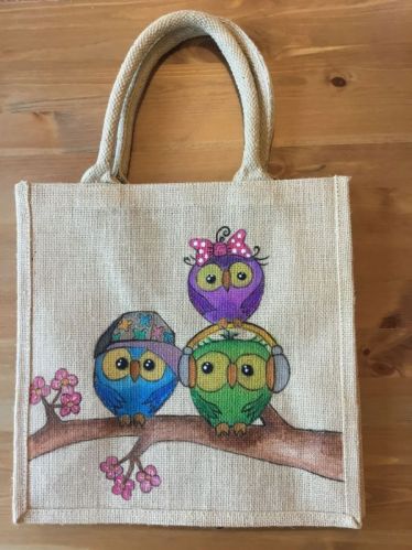 Printed Jute Tote Bag With Zipper and Cotton Webbing Handle Style For Shopping