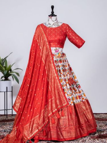 Navratri Dola Silk Lehenga, Dupatta Length : 2.4 Meter