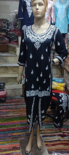 Dhoti Kurta Chikankari Sets, Color : Multicolor