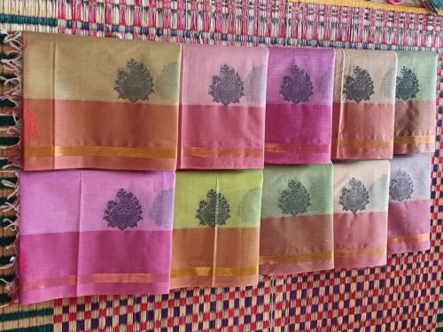 Handloom Cotton Sarees, Saree Length : 6.3 Meter