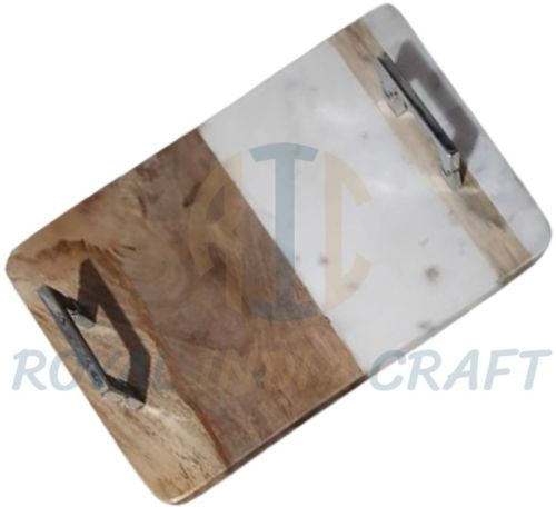 Wood & Marble Rectangle Chopping Board For Kitchen