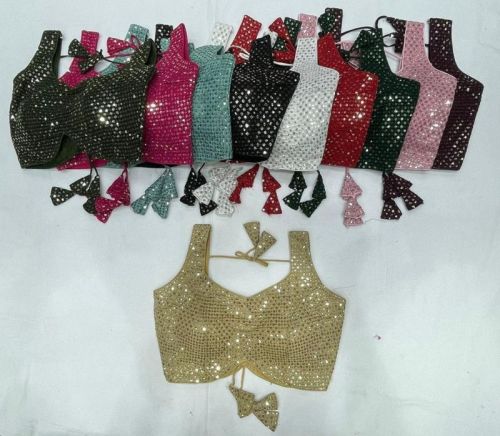 Designer Sleeveless Readymade Blouse, Color : Multicolor