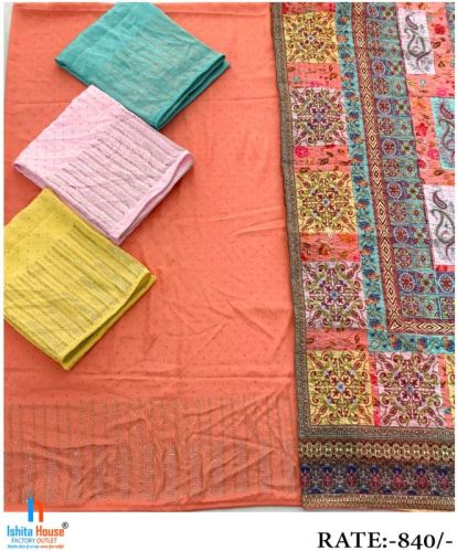 Ladies Cotton Unstitched Suit Fabric