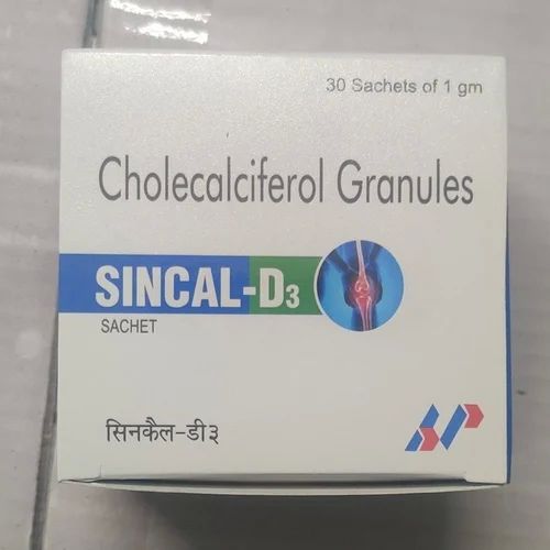 Sincal-D3 Cholecalciferol Granules Sachet, Packaging Type : Box