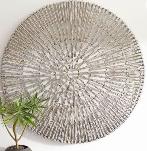 Woven Rough Jute Fancy Wall Decor, Shape : Round