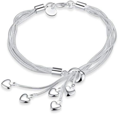 Plain Silver Ladies Fancy Charm Bracelets, Packaging Type : Box