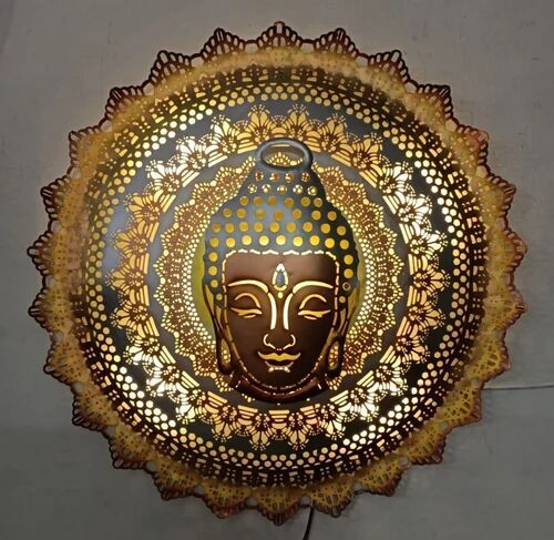 Polished Metal Lord Buddha Wall Art For Decoration, Gifting