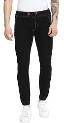 Alpha Male Mens Black Denim Joggers, Technics : Machine Made