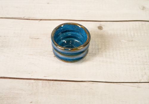 1039 Peacock Blue Ribbed Bowl, Capacity : 50 Ml