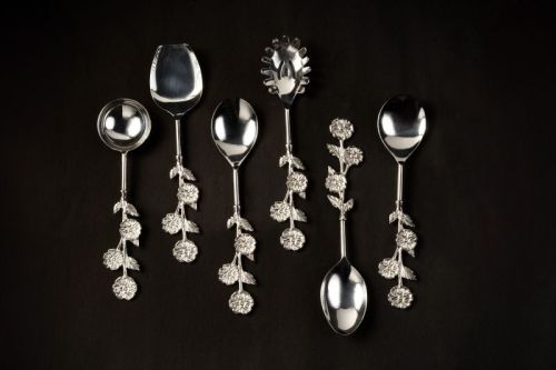 1062 Stainless Steel Salad Server Set Of 6 Pcs