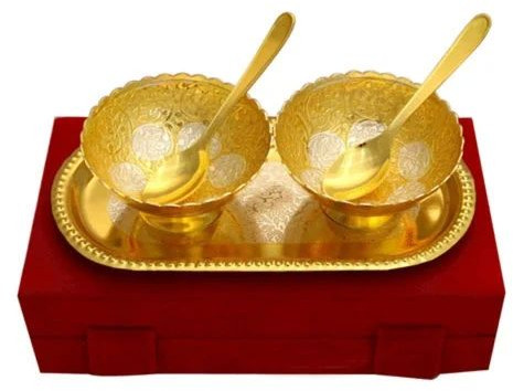 Silver and Gold Plated Bowl Set For Gifting