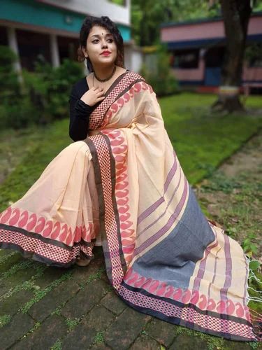 Designer Handloom Cotton Saree, Saree Length : 5.5 Meter