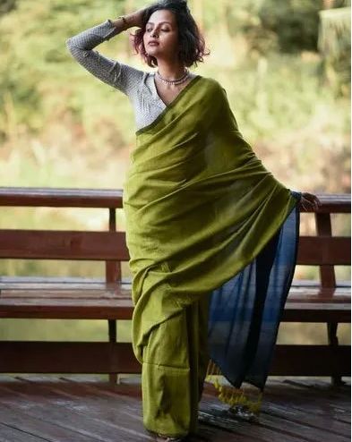 Fancy Cotton Silk Handloom Saree, Saree Length : 5.5 Meter