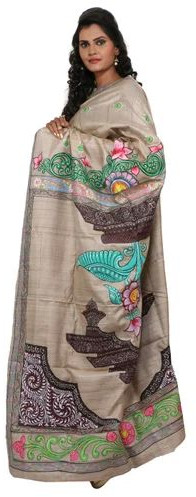 Handloom Tussar Silk Saree, Saree Length : 5.5 Meter