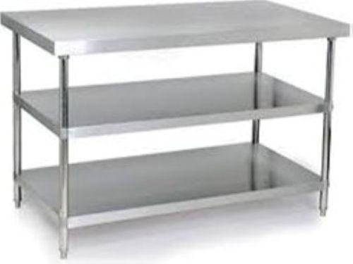 Brite Polished Stainless Steel Work Table For Restaurant, Hotel