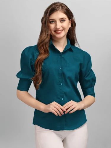 Cotton Ladies Plain Shirt, Technics : Machine Made