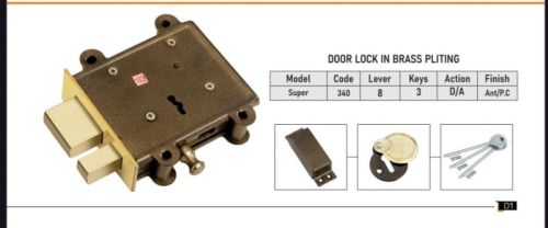 Door Lock With Brass Plating For Cabinets