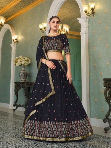 Lycra Party Wear Girlish Lehenga, Technics : Handmade