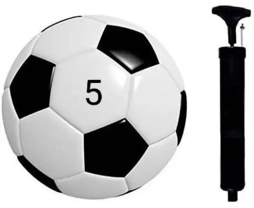 Black and White Football With Pump For Sports Playing