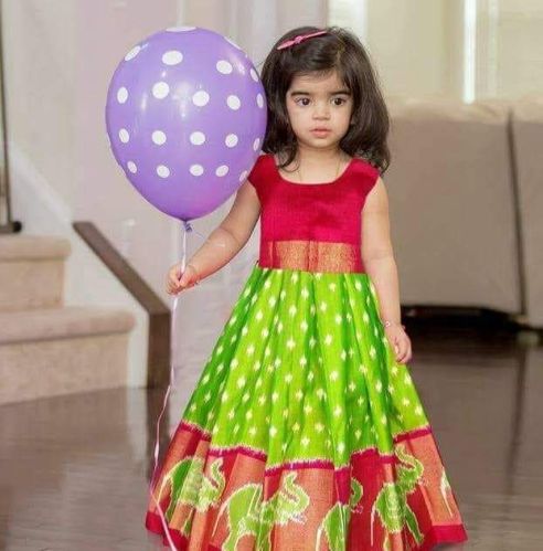 Ikkat Brand Silk Kids Lehenga All Sizes, Gender : Girl