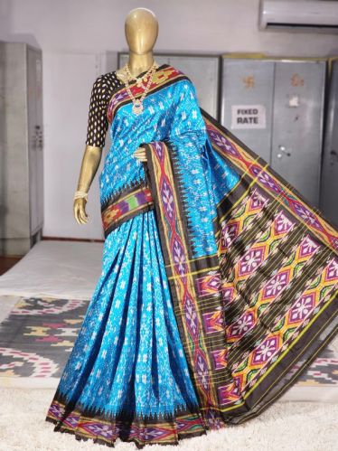 Ikat Brand Handloom Pure Silk Sarees, Color : Multicolor