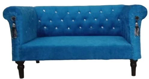 Polished Blue Home Wooden Sofa, Upholstery Material : Velvet