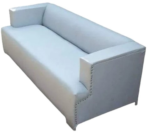 Polished White Home Wooden Sofa, Upholstery Material : Leather
