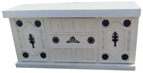 Polished White Wooden Food Counter, Shape : Rectangle