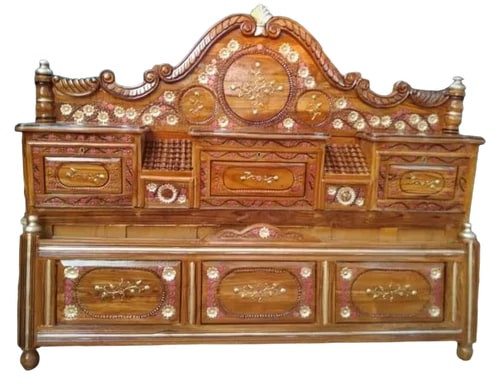 Carved Wooden Bed Headboard, Shape : Rectangular