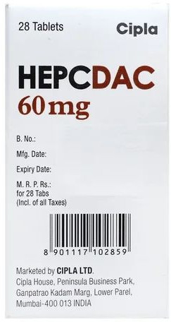 60 Mg Hepcdac Daclatasvir Tablets, Type Of Medicines : Allopathic